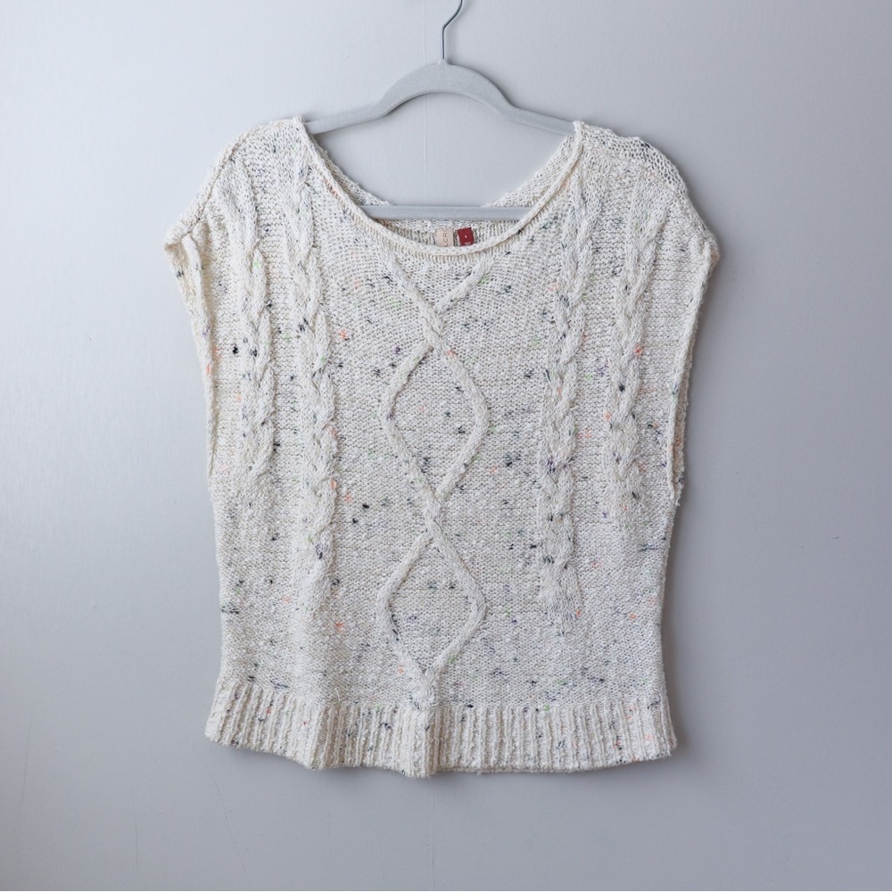 Anthropologie Pilcro Textured Cable Knit Sweater Cotton Blend Small